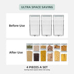 8-Piece Set of Pop Airtight Food Storage Containers with Lids Stackable Containers for Kitchen Pantry Organization Ideal for Cereal Snacks Flour Sugar Coffee and Spaghetti (1.2, 2.0, 2.7, 3.3qt)*2