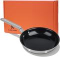 10 Inch Ceramic Non Stick Frying Pans - 5 Ply Stainless Clad Nonstick Skillet, Toxic, PTFE & PFOA FREE, Professional Cookware for Induction, All Stoves and Oven up to 650°F