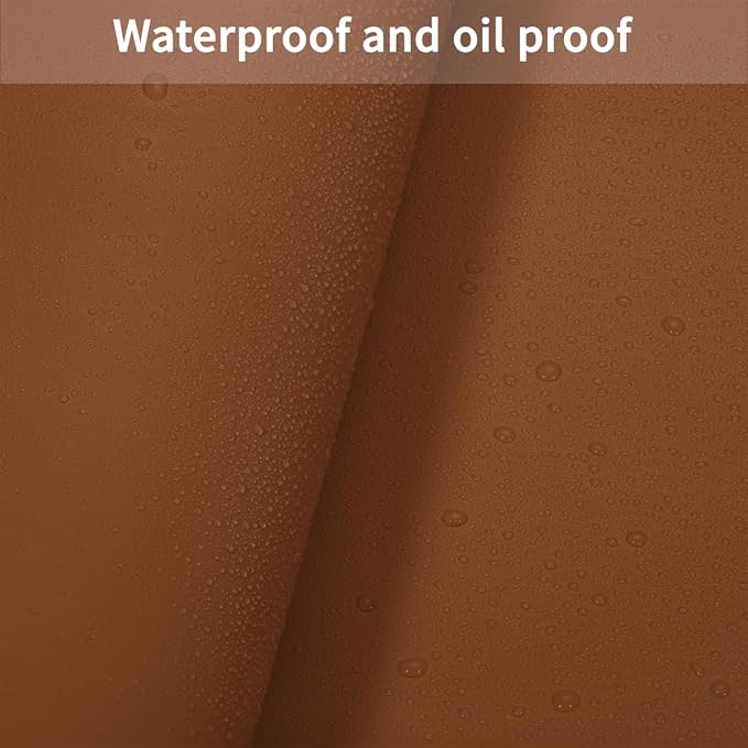 Leather Table Cover,1.8mm Thick,12x84 Inch Table Protector,Glass Table Protector,Table Sticker Cover,Desk Covers On Top of Desks.(Brown+Gray,12x84)