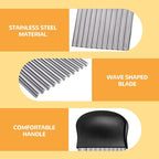 Large Crinkle Cutter, Stainless Steel Wavy Cutter with Non-Slip Handle, French Fry Cutter, Crinkle Potato Slicer, Chopping Tools for Potatoes Carrot Fruit Vegetable (C Set: 3 Pcs)