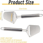 2Pcs Cheese Slicer Handheld, Small Stainless Steel Silver Cheese Peeler Planer Cutter Tools for Block Butter Squares for Kitchen Cooking