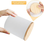 14 OZ Thick Candle Jars for Making Candles 12 Pcs, 3 Wick Empty Jars with Wood Lids for Candle Making, Sample Container,Matte White