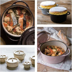 Vermicular Oven Pot | Non-Toxic Enameled Cast Iron Pot | 26cm Shallow (3.9 Qt) | Oven-safe | Induction-compatible | Dutch Oven | Made in Japan | Serves 3-4 | Natural Beige