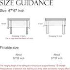 ISAENNE Designer French Linen Square Tablecloth,Red Floral Washable Indoor Table Cloth,Durable Home Decor Tablecloths for Dining Thanksgiving Kitchen Tea Party Christmas,67"*67"-Ruyi A