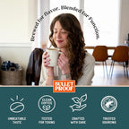 Bulletproof The High Achiever Ground Mushroom Coffee, 10oz, High Caffeine with Lion's Mane, B Vitamins and Adaptogens for Energy & Focus, Medium-Dark Roast