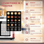 4 Slice Toaster Touch Screen, Stainless Steel Toasters Digital Timer, Dual Control Panel Toasters, 8 Shade Settings 6 Bread Types for Bagel, Cancel, Defrost 1650W Red