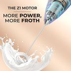 Zulay Kitchen Powerful Milk Frother Wand With 4 AA Duracell Batteries - Ultra Fast Handheld Drink Mixer - Electric Whisk Foam Maker for Coffee, Lattes, Cappuccino, Matcha & Creamer
