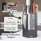 360KnifeBlock® MAX (black) ROTATING Magnetic Knife Block - MAX 12" tall with an array top slots SeriousEats/Food&Wine/ATK BEST Universal Knife Block - handmade in Washington