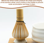 HARFINGTON Ceramic Chasen Stand 66mm Matcha Whisk Holder, Traditional Matcha Tea Chasen Holder, White