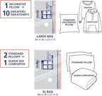 Hefty Shrink-Pak Vacuum Storage Bags - Space Saver for Under Bed Storage, Clothing and Comforters, Odor Resistant, 3X More Storage Space - 3 Large, 3 XL Bags