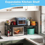 44.3 Inches Expandable Metal Storage Shelves,150LBS Heavy Duty Shelving Units and Storage For Appliance,Adjustable Utility Organization and Storage Shelf Rack For Kitchen Cabinet Closet Garage Pantry