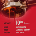 BAZAN COFFEE Too Strong Vietnamese Robusta Ground Coffee - Dark Roast High Caffeine - Bold Espresso Flavor Low Acidity - 12oz Bag