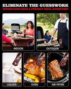 2025 Meat Thermometer Digital, ±0.5°F Accuracy Instant Read Thermometer180° Rotating Display, Calibratable and Auto Off, IP67 Waterproof Food Thermometer for Cooking,Grill,Oil Deep Fry, Brewing,Candy