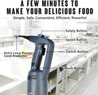 VONCI 750W Commercial Immersion Blender, Electric Hand Blender with 12" Detachable Shaft, Variable Speed 8000-19000RPM,Industrial Immersion Blender for Restaurant Kitchen.Extra Heavy Duty Hand Mixer.