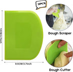 SURDOCA Dough Scraper Bench Scraper - 3P 4.7x3.7" Plastic Flexible Bowl Scraper, Sharp Edge & Angles Cake Scraper. Non-Slip Bakeware Decorating Tools Sculpting & Modeling Tools - Yellow+White+Pink
