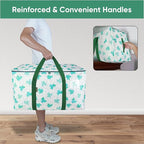 BALEINE 8-Pack Oversized Moving Bags with Reinforced Handles, Heavy-Duty Storage Tote for Clothes, Moving Supplies (Clover, 8-Pack)