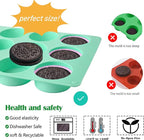 Actvty Round Chocolate Cookie Molds, 3 Pieces 12-Cavity Cylinder Chocolate Silicone Molds for Covered Oreo, Cookies Candy Jelly Mini Cakes and Muffin Baking(Green)