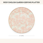 MACKENZIE-CHILDS Enamel Serving Platter, Decorative Serving Platter for Food, 16 Inches, Rosy English Garden