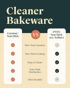 Caraway Non-Stick Ceramic 9”x13” Rectangle Pan Duo - Naturally Slick Ceramic Coating - Non-Toxic, PTFE & PFOA Free - Perfect for Brownies, Lasagnas, and More - White