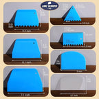 Teenitor Cake Scraper Cake Smoother, 7 Pcs Cake Tools Icing Scraper Cake Scraper Smoother Cake Icing Smoother Tool For Cake Decorating