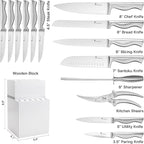 15-Piece Ultra Sharp Kitchen Knife Set with Wooden Block