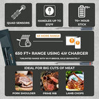 MeatStick 4X Wireless Meat Thermometer for Grilling and Smoking, Bluetooth Temperature Probe with 4 Sensors, 650ft+ Range for BBQ, Smoker, Oven