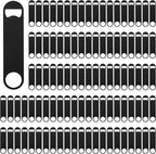 100 Pack Flat Beer Bottle Opener 7 inch Stainless Steel Flat Bottle Opener Black Beer Bottle Openers for Bartender Kitchen Bar Restaurant (7 Inch)