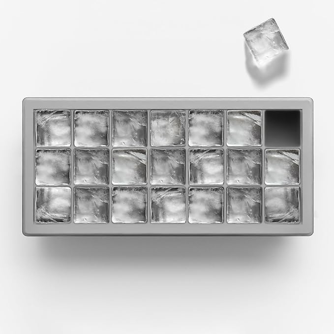 glacio Ice Cube Tray – Small Silicone Molds with Lids, BPA-Free and Flexible for Cocktails and Beverages – Set of 2