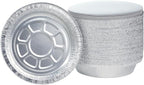7 Inch Aluminum Round Foil Pans with Paper Lids 60pack Disposable Aluminum Tin for Roasting Baking Cooking