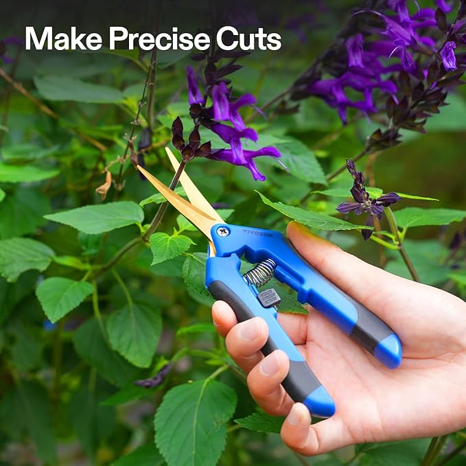 VIVOSUN 12-Pack 6.5 Inch Gardening Scissors Hand Pruner Pruning Shear with Titanium Coated Curved Precision Blades