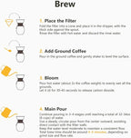Ceramic Pour Over Coffee Maker with 20 pcs Paper Filter, 8-Cup, 34oz, Pour Over Coffee Dripper