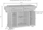 Crosley Furniture Alexandria Granite Top Rolling Kitchen Island Storage Cart, Microwave Stand, Spice Rack, Mahogany