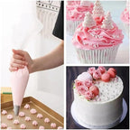 22 inch Large Piping Bags, AMBESTAR 200 Pcs Big Tipless Clear Plastic Disposable Pastry Bags for Frosting Decorating Cake Cupcake Cookie, Pro Long Thick Pastry Bag Essential Baking Tools