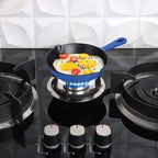 Utopia Kitchen Skillet 6.5 Inch, Cast Iron Chefs Pan, Pre Seasoned Skillet, Safe Grill Cookware for Indoor & Outdoor Use, Blue