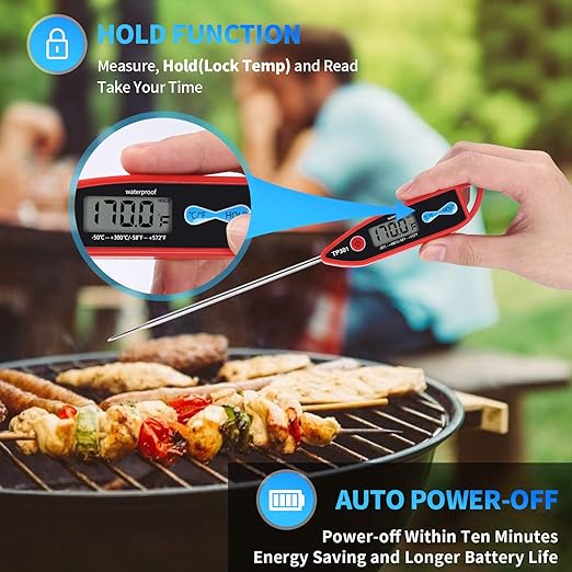 Yacumama Digital Water Thermometer for Liquid, Candle, Instant Read with Waterproof for Food, Meat, Milk, Long Probe