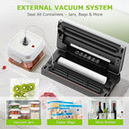 Bonsenkitchen Food Vacuum Sealer Machine with External Vac Function, Built-in Cutter & Bag Storage, 5 Modes for Various Food Types, Includes 10 Bags & 1 Roll (Silver)