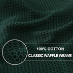 Homaxy 100% Cotton Waffle Weave Kitchen Dish Towels, Ultra Soft Absorbent Quick Drying Cleaning Towel, 13 x 28 Inches, 12-Pack, Blackish Green