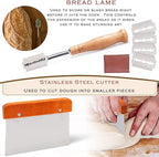 YAANI Sourdough Starter Kit, Sourdough Bread Baking Supplies, Banneton Bread Proofing Basket Set Of 2 Round and Oval, Dough Whisk, Scoring Tool, Metal Scraper, Silicone Scraper, Premium Baking Tools