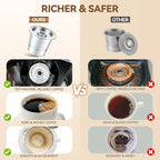 CAPMESSO Reusable K Cups Coffee Pods for Keurig 1.0: Stainless Steel Refillable K Cup - Reusable Coffee Filter for Keurig 1.0 Coffee Maker, Permanent, Eco-Friendly, Innovative Design(4 Pack)