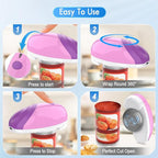 HuiJuKeJi Electric Can Opener, Rechargeable Automatic Can Opener for Seniors with Arthritis, One-Touch Hands-Free Can Opener for Almost Can Sizes, Smooth Edge & Food-Safe Kitchen Gadgets-Purple
