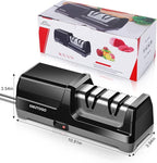 Knife Sharpener, Professional 2-Stages Eleltric Knife Sharpeners with Diamond Abrasives for 20-Degree Straight Edge, Knife Sharpener for Kitchen Knives with Sharpening and Polishing