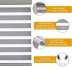 Persilux Cordless Zebra Blinds for Windows Free-Stop Roller Shades (33" W X 64" H, Grey) Dual Layer Light Cintrol for Day and Night, Light Filtering Sheer Shades for Home, Easy to Install