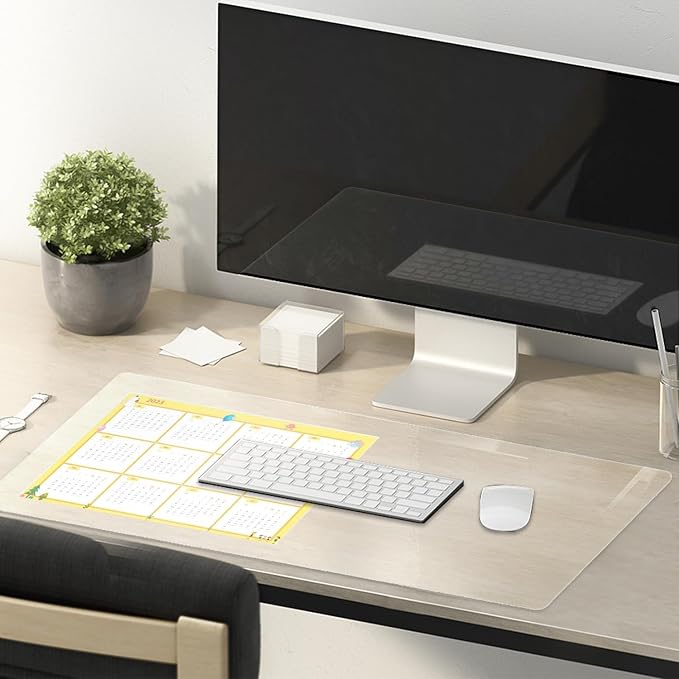 24 x 78 Inch Clear Table Cover Protector, Clear Table Protector for Dining Room Table, 1.5mm Plastic Table Cover, Waterproof Table Pad for Kitchen, Office