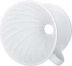 Pour Over Coffee Dripper - Ceramic Slow Brewing Accessories for Home, Cafe, Restaurants - Easy Manual Brew Maker Gift - Extra Small - White, 1 Cup