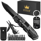 Gifts for Grandpa from Granddaughter Grandson,Fathers Day Birthday Christmas Grandpa Gifts,Multitool Knife "BEST GRANDPA EVER",Multi tool for Climbing,Camping,Cycling,Hiking