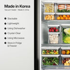 VAKUEN Premium Airtight Food Storage Containers, Rectangular 2PC-SET(2.11qt), Smart One-Click Seal Lid, 100% Leak Proof, Keep Food Fresh Longer, BPA-FREE, Dishwasher/Freezer & Microwave Safe