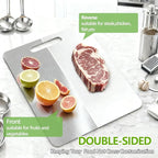 Tavano Titanium Cutting Board,100% Pure Titanium Cutting Boards for Kitchen,2026 New Non Toxic,Double-Sided Food Grade Chopping Board for Meat,Vegetable,Fruit,Outdoor Camping(M+XL-2PC)