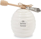 Mud Pie Honey Pot Serving Set, White