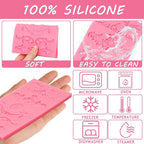 Baroque Decorative Silicone Fondant Mold, Vintage Floral Scroll Pattern, Pink