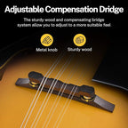 Donner A Style Mandolin Instrument Sunburst Beginner Adult Acoustic Mandolin Musical Instrument Mahogany 8 String, Bundle With Tuner String Bag Guitar Picks,DML-1